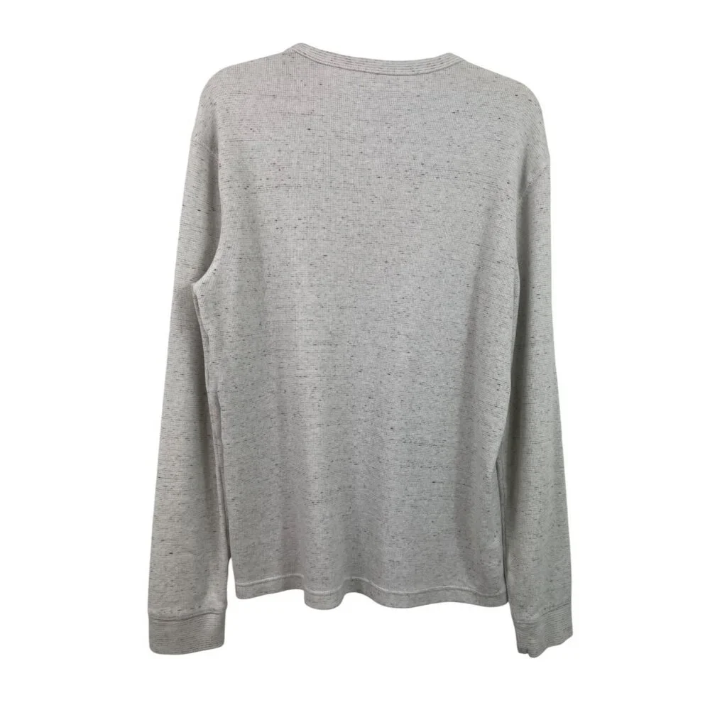 Sonoma Mens Heather Gray Thermal Waffle Knit Long Sleeve Shirt Size Large - Picture 2 of 6